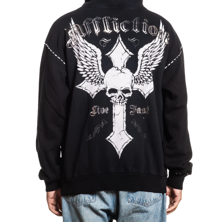 HOODY LIVE FAST - BLK